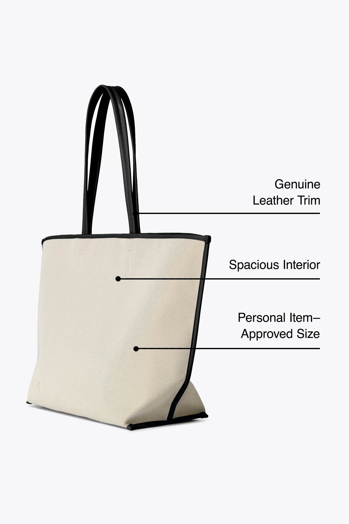 The Canvas and Leather Tote in Black