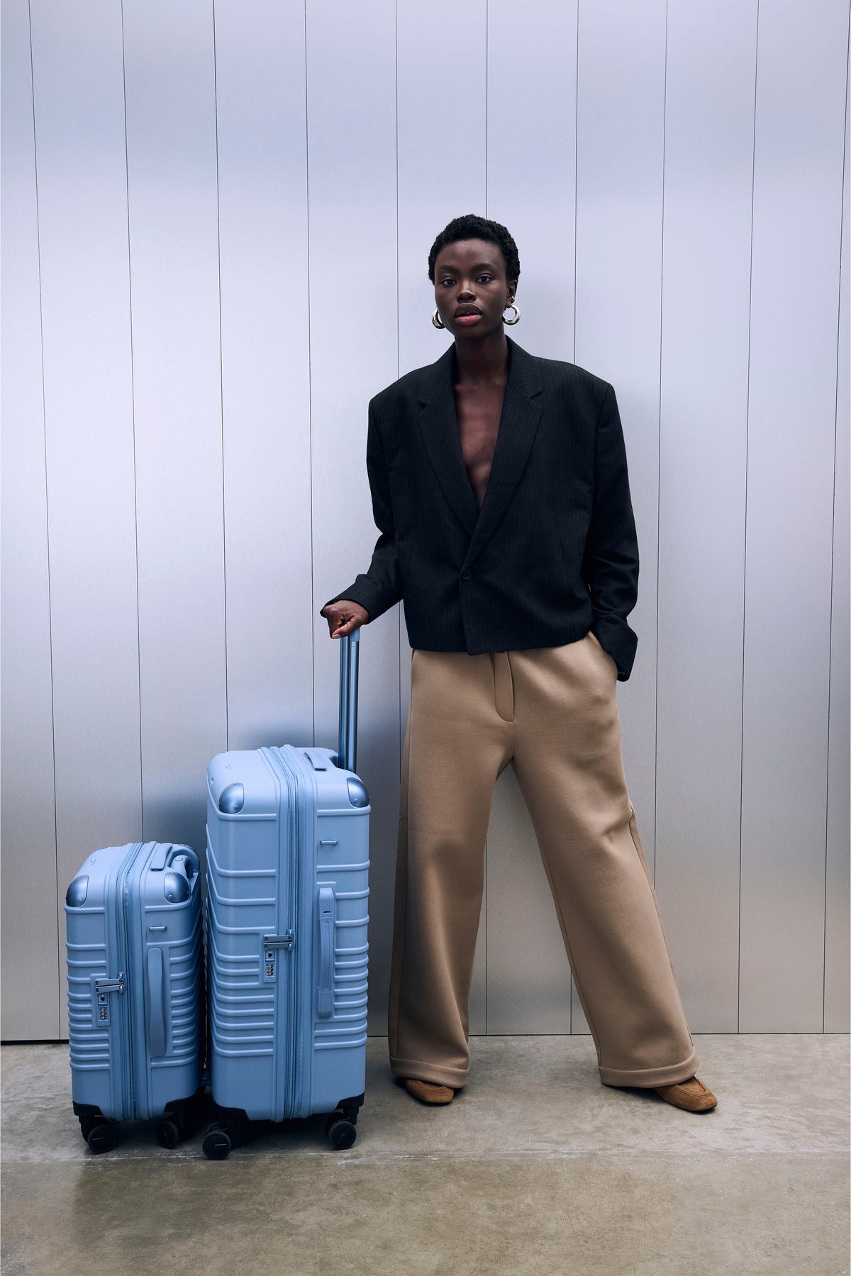 The Hybrid Check-In Roller in Dusty Blue