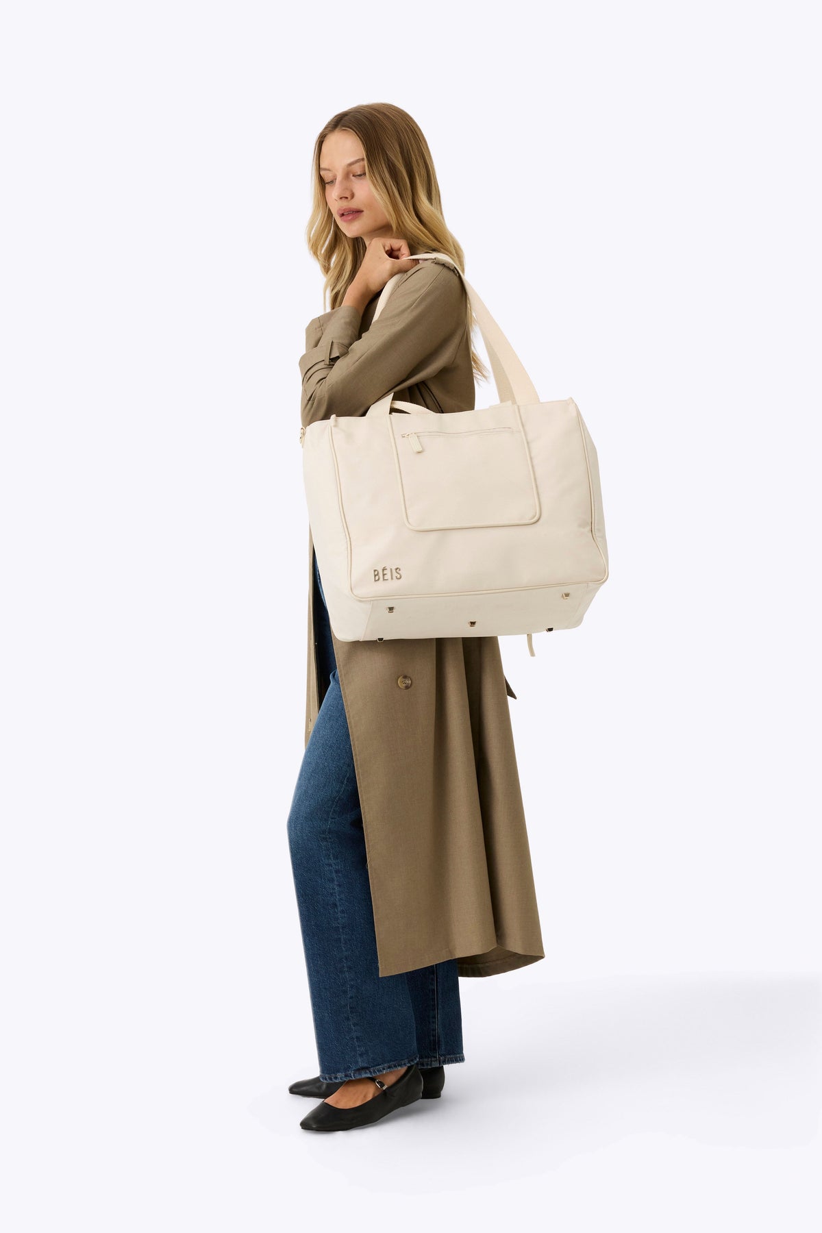The East To West Tote in Beige