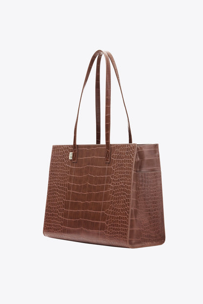 The Work Tote in Maple Croc