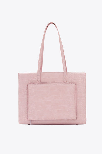 The Work Tote in Atlas Pink Croc
