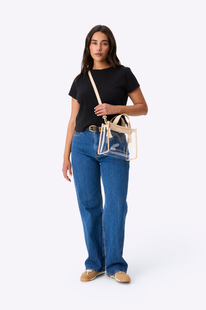 The Stadium Crossbody in Beige
