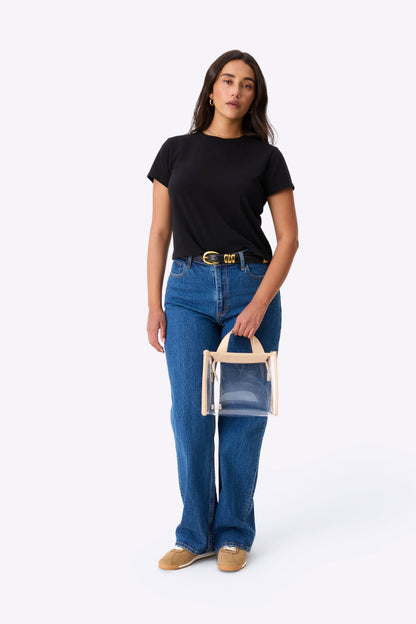 The Stadium Crossbody in Beige